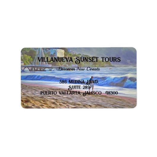 Los Muertos Beach 786 Adresse Adressaufkleber (Vorne)