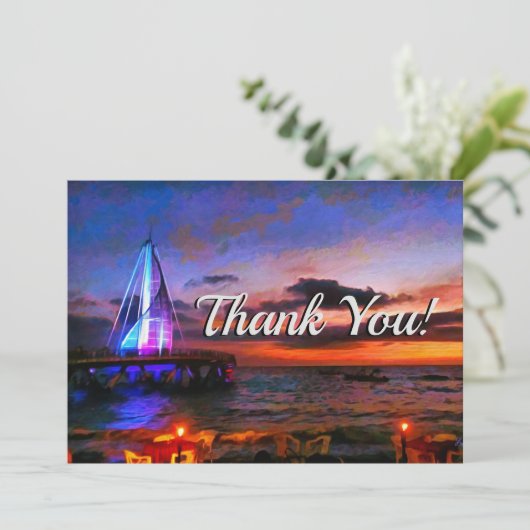 Los Muertos Pier Dankeskarte (Stehend Vorderseite)