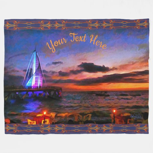 Los Muertos Pier Fleecedecke (Vorderseite (Horizontal))