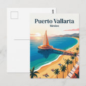 Los Muertos Strand Mexiko Postkarte (Vorne/Hinten)