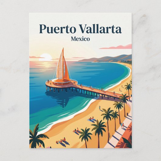 Los Muertos Strand Mexiko Postkarte (Vorderseite)