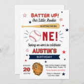 Los! Niedliches Baseball-Thema Geburtstagsparty Einladung (Vorne/Hinten)