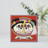 Los Novios Square Wedding Invitation (Englisch) Einladung (Stehend Vorderseite)