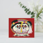 Los Novios Sugar Skull Postcard (Englisch) Postkarte (Stehend Vorderseite)