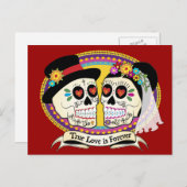 Los Novios Sugar Skull Postcard (Englisch) Postkarte (Vorne/Hinten)