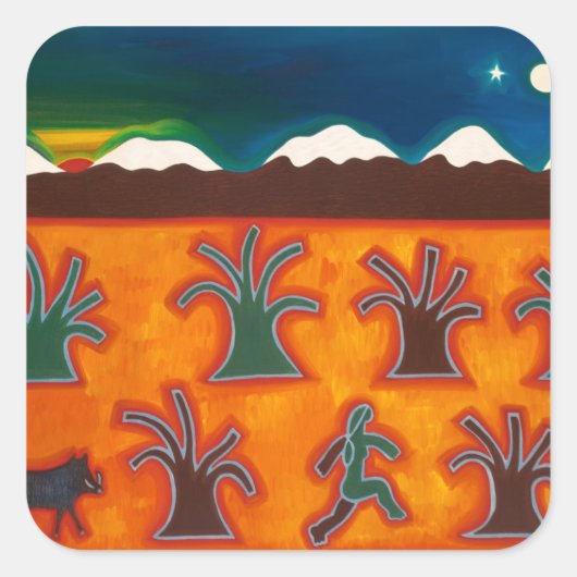 Los Olivos en el Invierno 2010 Quadratischer Aufkleber (Vorderseite)