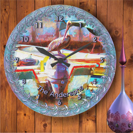 Los Peines Pelican 0463 Family Große Wanduhr