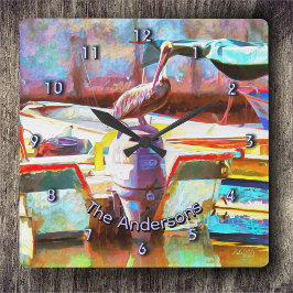 Los Peines Pelican 0463 Family Quadratische Wanduhr