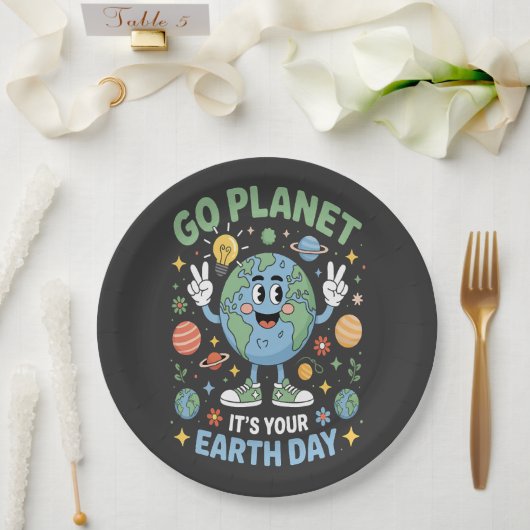 Los Planeten, es Euer Tag der Erde Pappteller (Hochzeit)