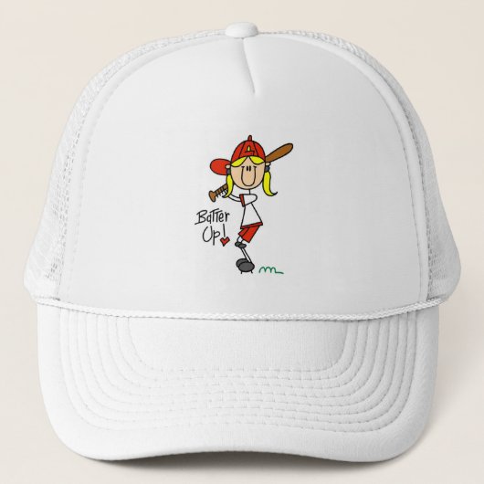 Los! Softball-Strichmännchen Truckerkappe (Vorderseite)