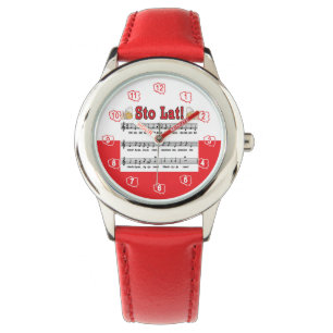 Los! Song mit Bierbraun-Tasse Armbanduhr