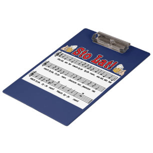 Los! Song mit Bierbraun-Tasse Klemmbrett