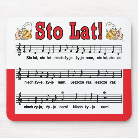 Los! Song mit Bierbraun-Tasse Mousepad (Vorne)