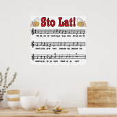 Los! Song mit Bierbraun-Tasse Poster (Küche)