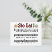 Los! Song mit Bierbraun-Tasse Postkarte (Stehend Vorderseite)