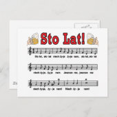 Los! Song mit Bierbraun-Tasse Postkarte (Vorne/Hinten)