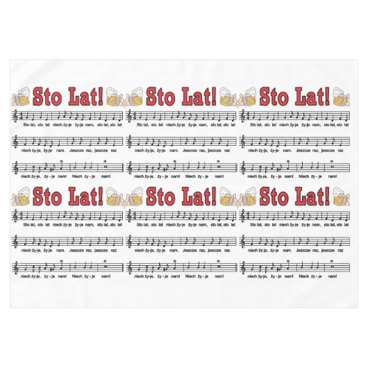 Los! Song mit Bierbraun-Tasse Tischdecke (Vorderseite (Horizontal))