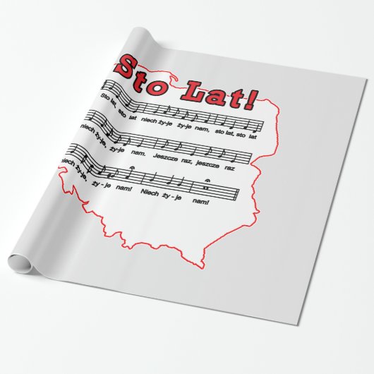 Los! Song Polnischer Karte Geschenkpapier (Ungerollt)