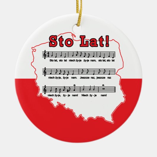 Los! Song Polnischer Karte Keramik Ornament (Vorne)