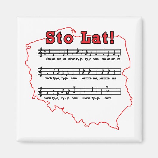 Los! Song Polnischer Karte Magnet (Vorne)