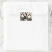 Los tres pastorcitos quadratischer aufkleber (Tasche)