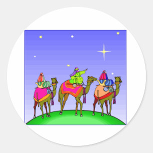 Los Tres Reyes Magos Siga Estrella Runder Aufkleber