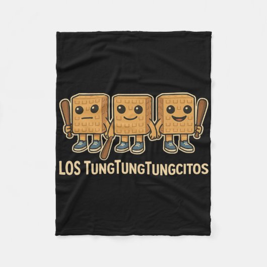 Los Tungtungtungcitos Italian Brainrot Tung Sahur Fleecedecke (Vorderseite)