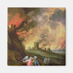 Los und seine Töchter, die Sodom verlassen Magnet