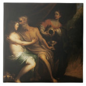 Los und seine Töchter (Öl auf Leinwand) 3 Fliese (Vorderseite)