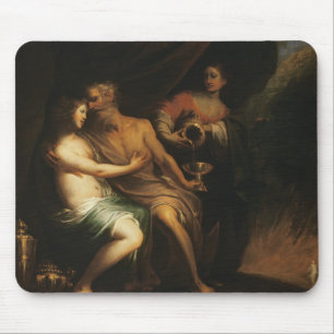 Los und seine Töchter (Öl auf Leinwand) 3 Mousepad