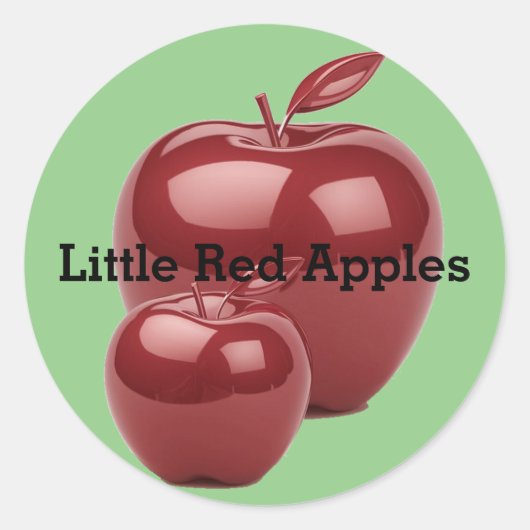 Löschen oder Bearbeiten von Text-Roten Äpfeln auf Runder Aufkleber (Vorderseite)
