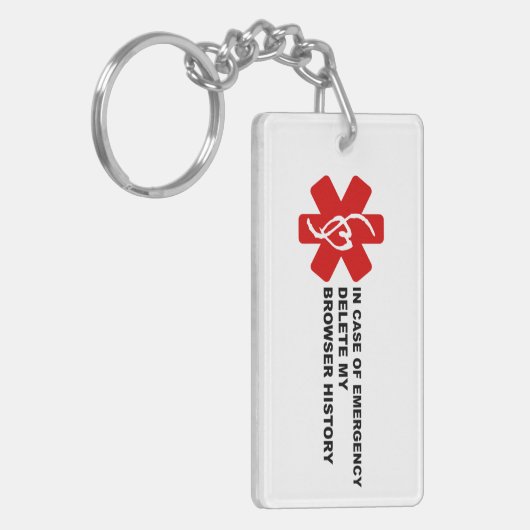 Löschen Sie im Notfall meine Browser-Geschichte Schlüsselanhänger (Vorderseite links)