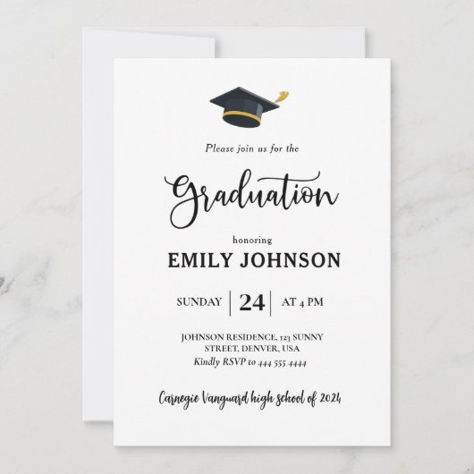 Löschen von Abschluss-Einladungs-Vorlage Bearbeitb Einladung (Vorderseite)