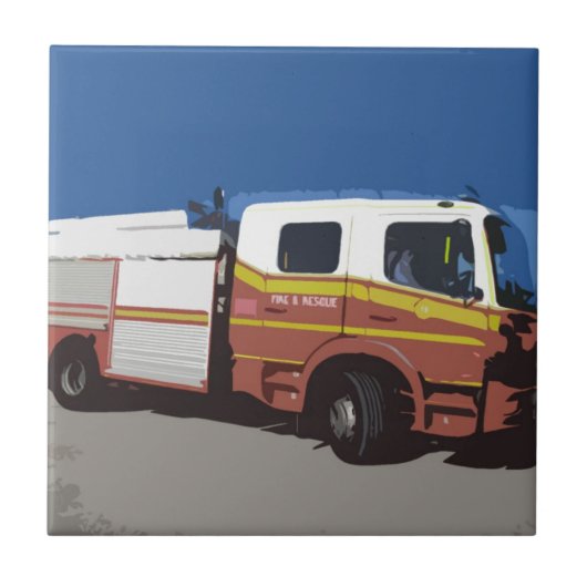 Löschfahrzeug Fliese (Vorderseite)