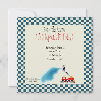 Löschfahrzeug-Geburtstags-Einladung Einladung