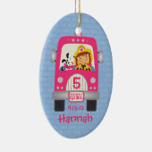 Löschfahrzeug-Geburtstags-Mädchen Keramikornament (Rechts)