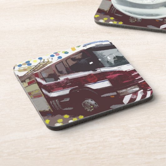 Löschfahrzeug Getränkeuntersetzer (Linke Seite)