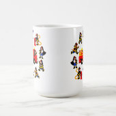 Löschfahrzeug mit beschäftigten Feuerwehrmännern Kaffeetasse (Mittel)
