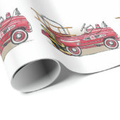 Löschfahrzeug-Pedal-Auto Geschenkpapier (Rolleneckpunkt)