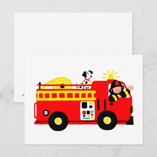 Löschfahrzeug Postkarte (Vorne/Hinten)