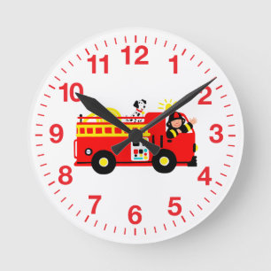 Löschfahrzeug Runde Wanduhr