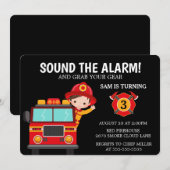 Löschfahrzeug scherzt Feuerwehrmann-Einladung Einladung (Vorne/Hinten)