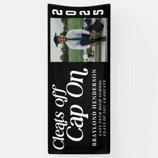 Löscht aus, Cap on Athlete Abschluss Foto Banner (Vertikal)