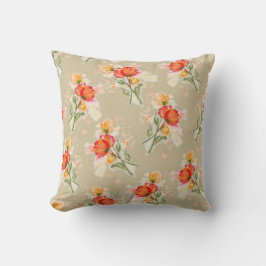 Lose Aquarellfarben-Blume auf Throw-Pillows Kissen