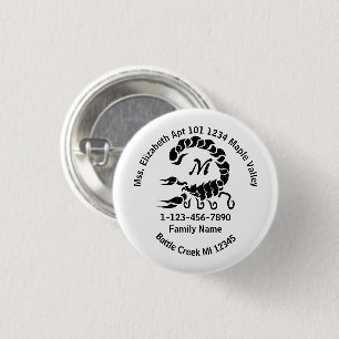 Lose Black Scorpion Monogram Family Zuhause-Adress Button