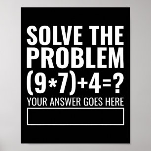 Löse das Problem 67 Sechs Sieben Lustiger Matheleh Poster