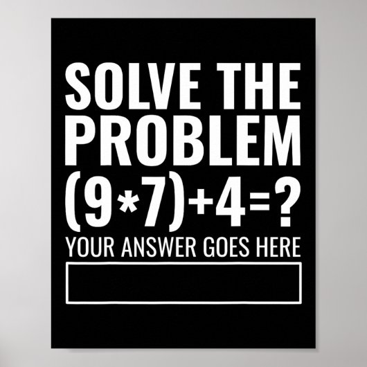 Löse das Problem 67 Sechs Sieben Lustiger Matheleh Poster (Vorne)