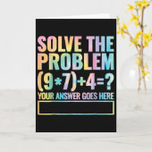 Löse das Problem 67 Sechs Sieben Mathelehrer Schul Karte (Gelbe Blume)