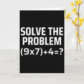 Löse das Problem 67 Six Seven Lustiger Mathelehrer Karte (Gelbe Blume)