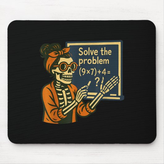 Löse das Problem 9x7+4 67 Meme Sechs Sieben Skelet Mousepad (Vorne)